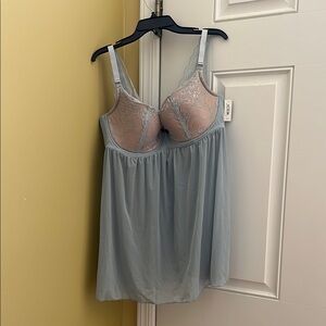 Adore Me Blue Chemise with built in bra